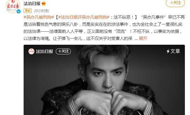 吴亦凡性侵14岁未成年，是真的吗？网友：在监狱牢底坐穿吧 