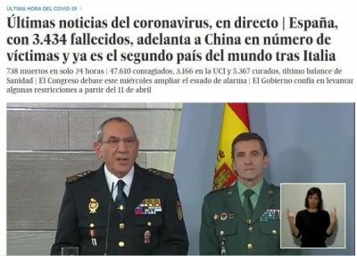 ​西班牙告急！新冠肺炎死亡病例数全球第二，溜冰场被改为停尸房