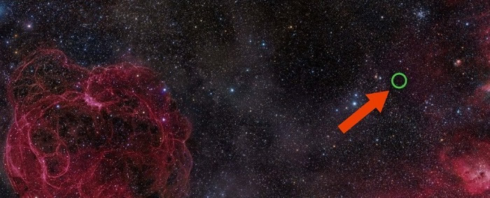 绿圈即FRB 121102的来源（Rogelio Bernal Andreo / DeepSkyColors）