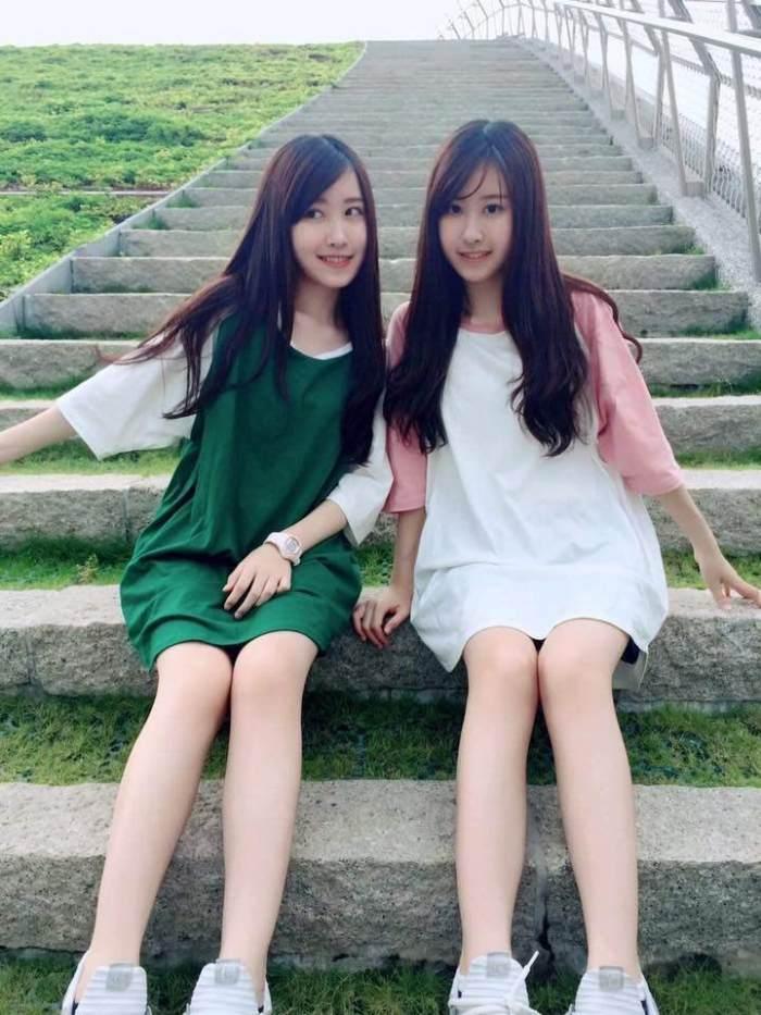 红遍两岸最美双胞胎长大了, 15年后变甜美高中生网友直呼又恋爱