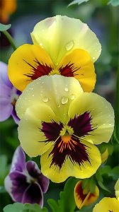 ​花朵图片，三色堇花