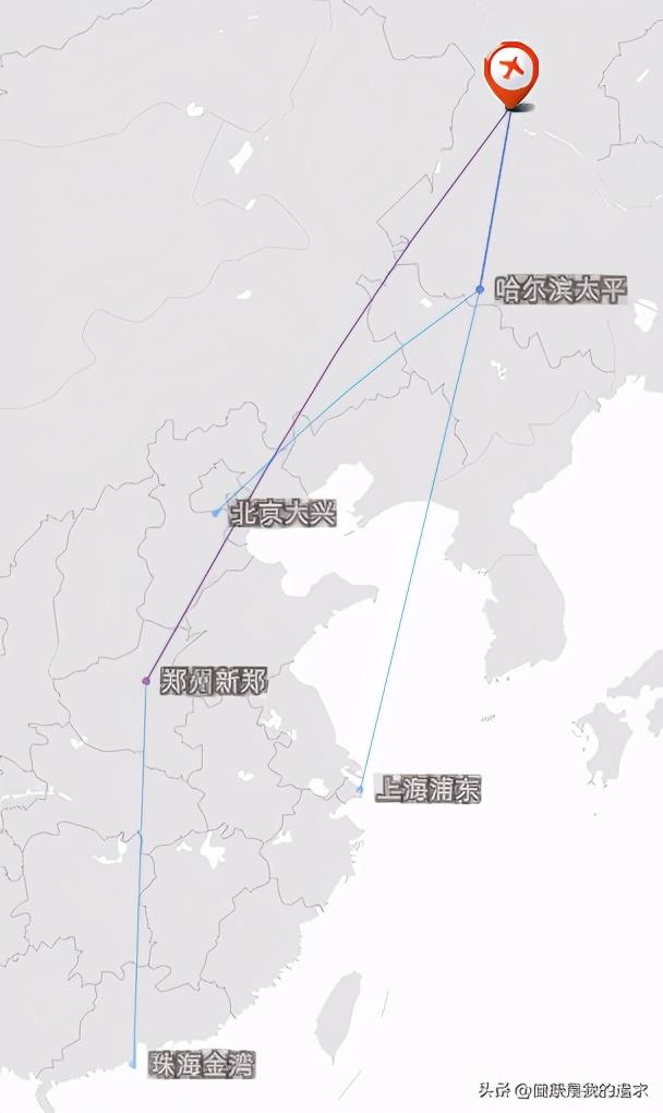 黑龙江10大机场（黑龙江省13个通航机场航线图）(6)