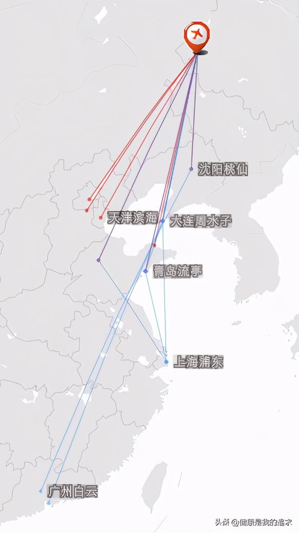 黑龙江10大机场（黑龙江省13个通航机场航线图）(3)