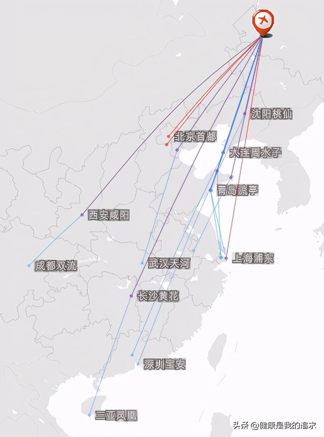 黑龙江10大机场（黑龙江省13个通航机场航线图）(2)