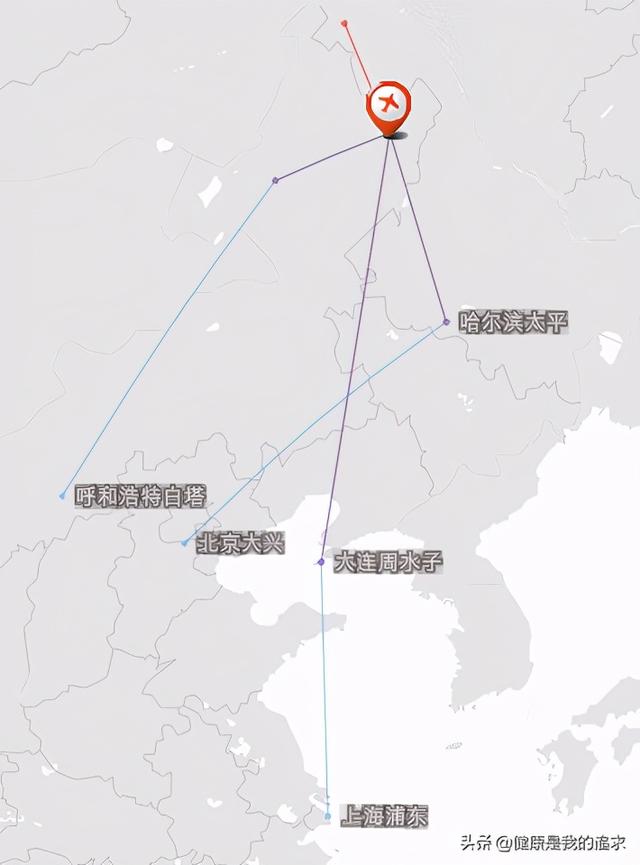 黑龙江10大机场（黑龙江省13个通航机场航线图）(10)