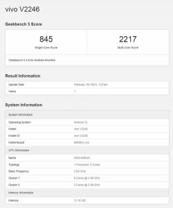 疑似天玑 7200 跑分数据曝光 vivo v27 或为首发设备