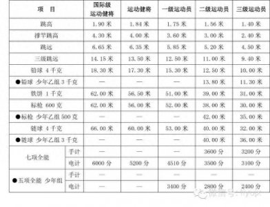 ​运动员等级评选标准