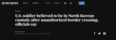 ​一名美国人突然越界闯入朝鲜，美媒披露更多情节