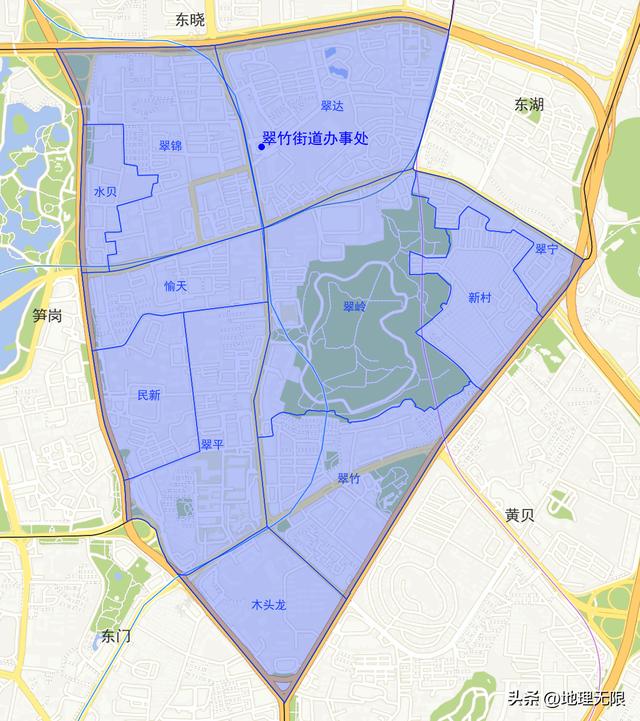 深圳罗湖街道分布图（深圳市罗湖区翠竹街道社区分布地图）(2)