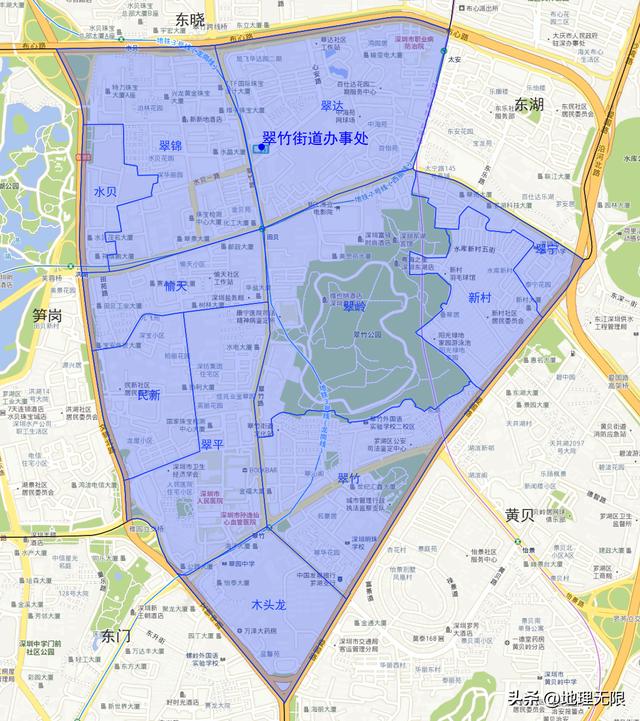 深圳罗湖街道分布图（深圳市罗湖区翠竹街道社区分布地图）(3)