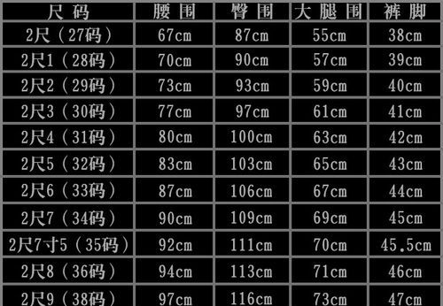 买裤子不知道多大尺寸
