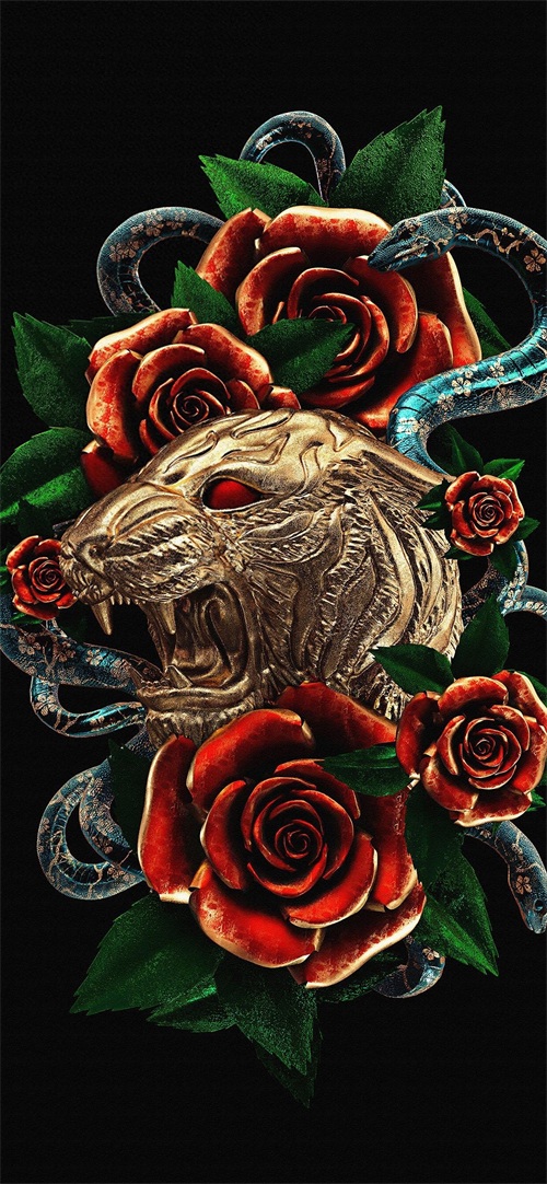 每日无水印壁纸第256期：炫酷骷髅头艺术设计手机壁纸