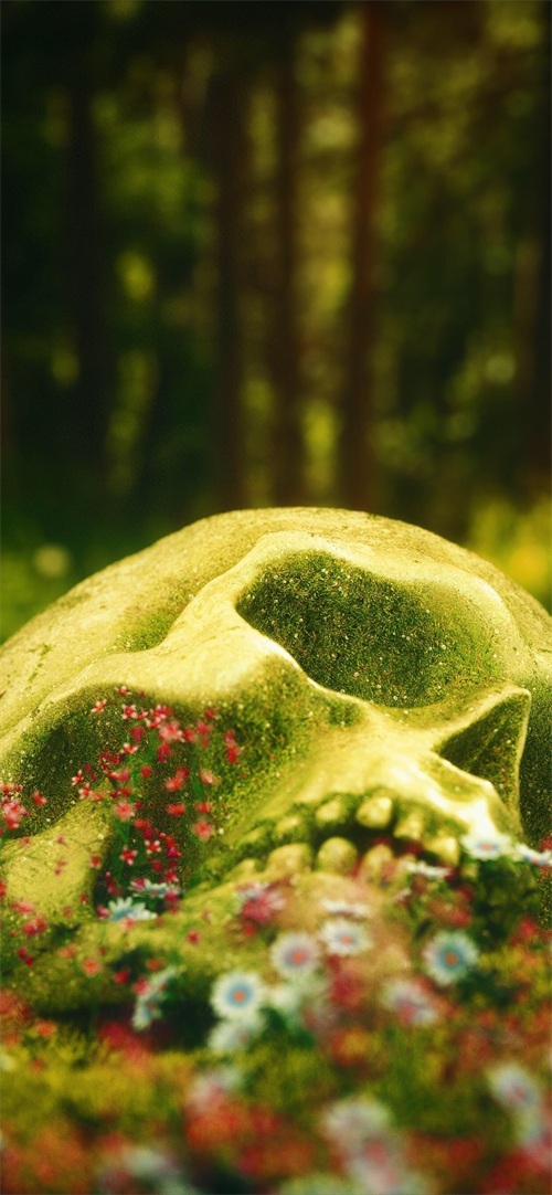 每日无水印壁纸第256期：炫酷骷髅头艺术设计手机壁纸