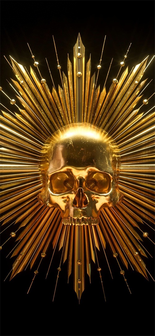 每日无水印壁纸第256期：炫酷骷髅头艺术设计手机壁纸