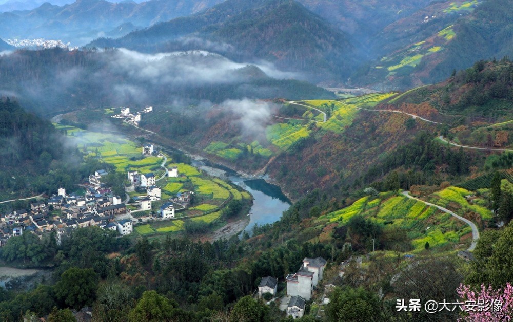 石潭古村油菜花开如仙境，摄影人眼中的春天，是一首诗一幅画
