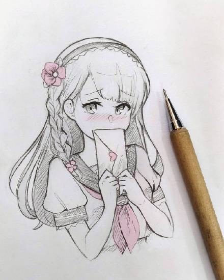 铅笔画 | 二次元少女，很适合临摹