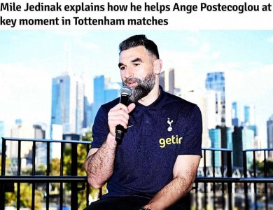 ​耶迪纳克：我在热刺负责定位球防守梅森抓进攻这让我们引以为傲