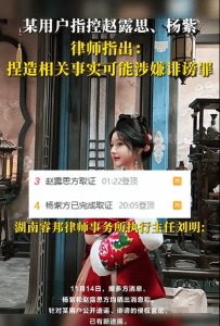 ​维权之路：杨紫赵露思起诉告黑，律师：捏造相关事实涉嫌诽谤罪