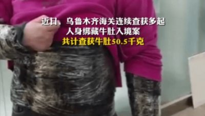 ​多人身体绑藏100斤牛肚入境被查 为何违法？