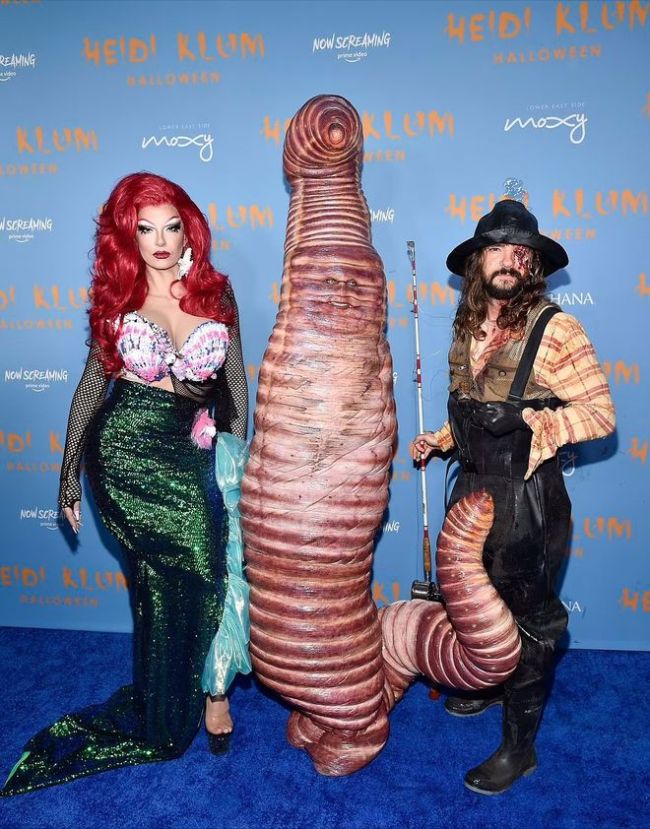 慎点!超模海蒂万圣节造型太辣眼!变巨型蠕虫亮相