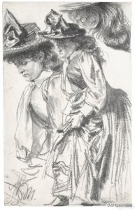 ​白天画画，世界著名素描大师门采尔素描色粉作品欣赏