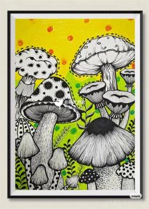 ​美术教程—蘑菇创意美术绘画！
